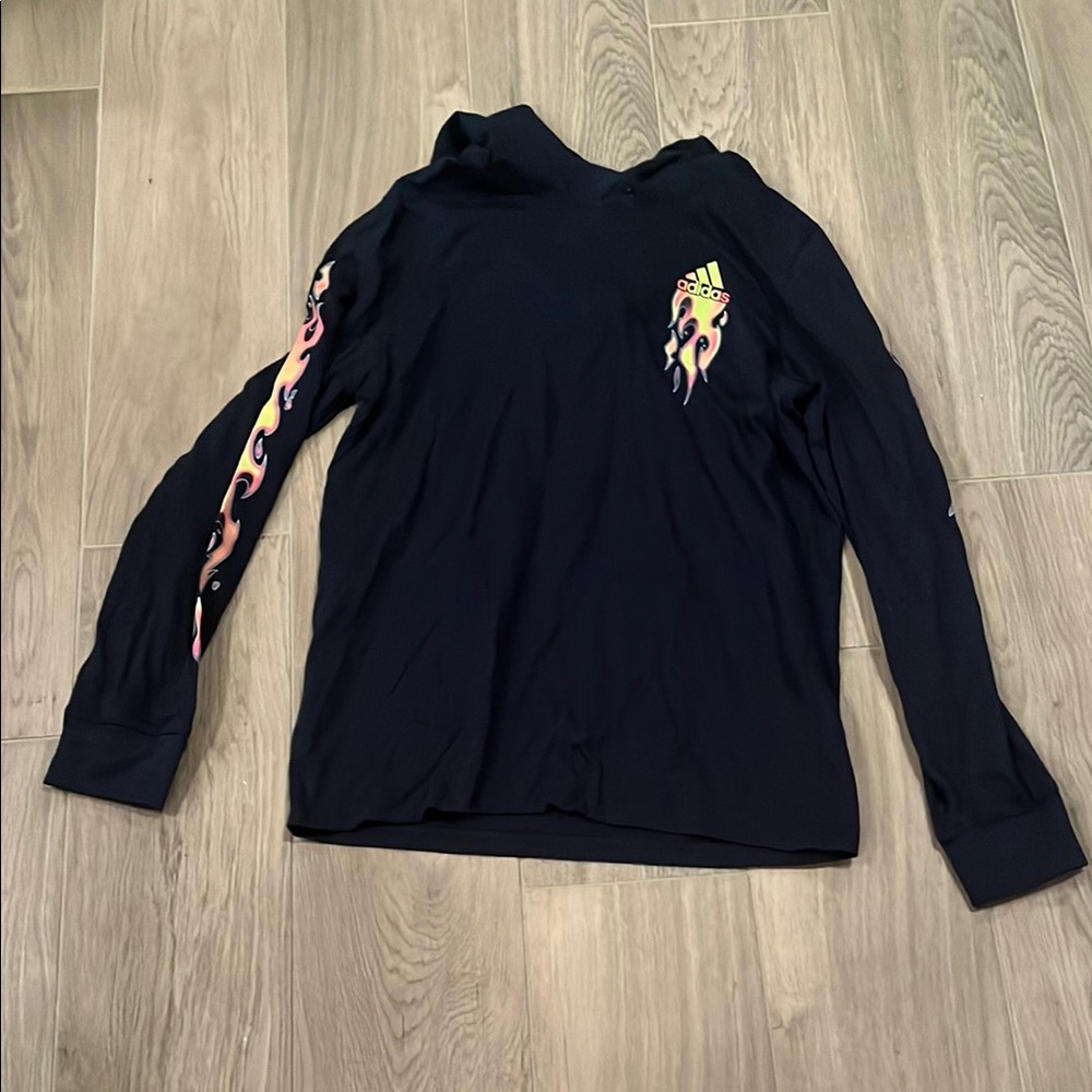 Adidas Boys Blue Long Sleeve Shirt Size: M